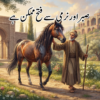 An inspirational story graphic about a wild horse and a wise man representing human mind control, patience, and wisdom.