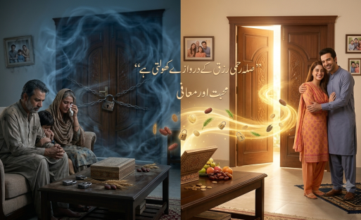رشتے صرف جذبات نہیں، رزق کی چابی ہیں!" جہاں صلہ رحمی اور معافی ہوتی ہے، وہاں اللہ برکت کے ایسے دروازے کھول دیتا ہے جن کا ہم گمان بھی نہیں کر سکتے۔ اپنی انا کو چھوڑیں، رشتے جوڑیں اور زندگی میں برکت کا استقبال کریں۔ 🌸✨